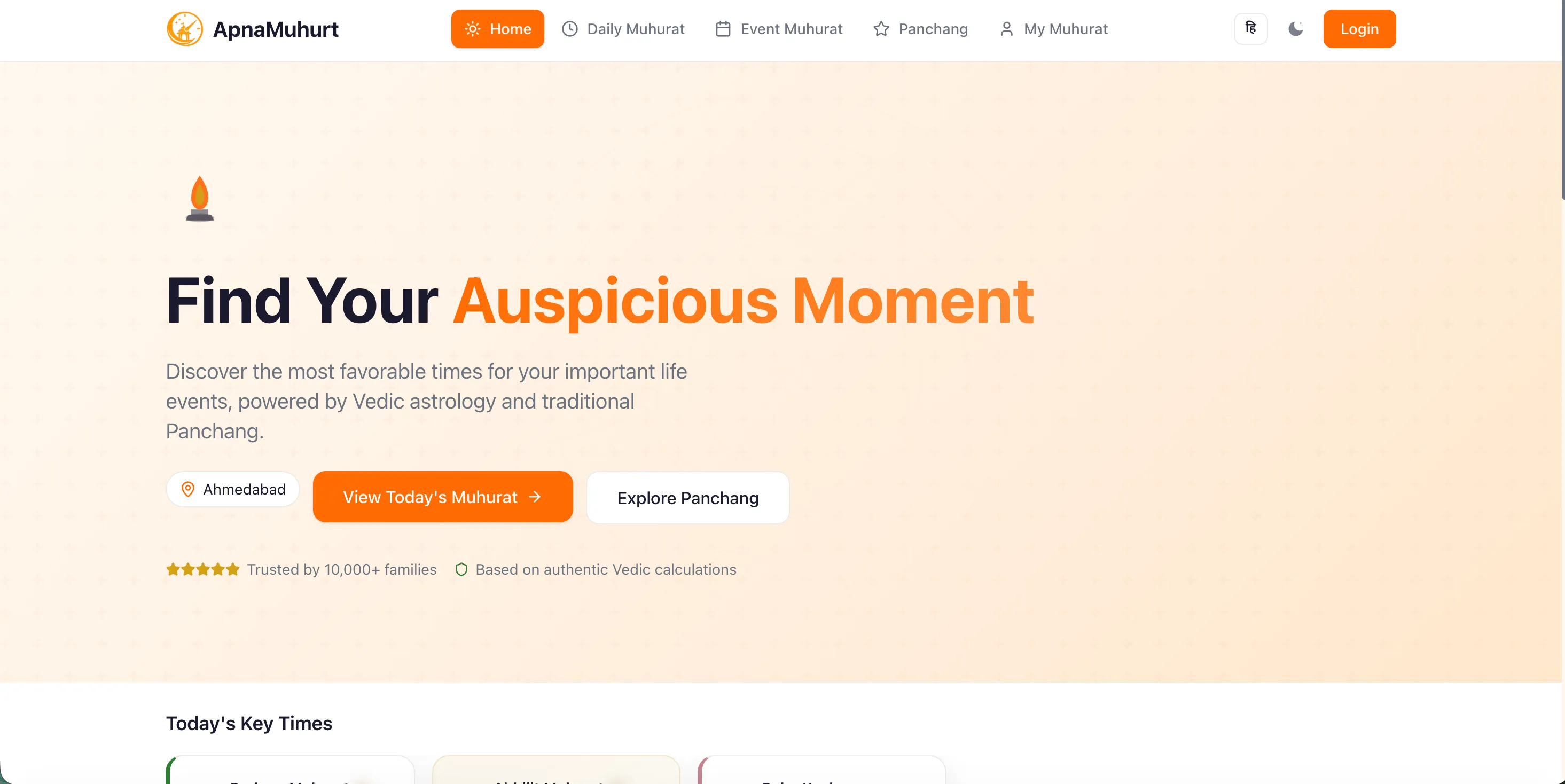 ApnaMuhurt - Find Your Auspicious Moment website 1